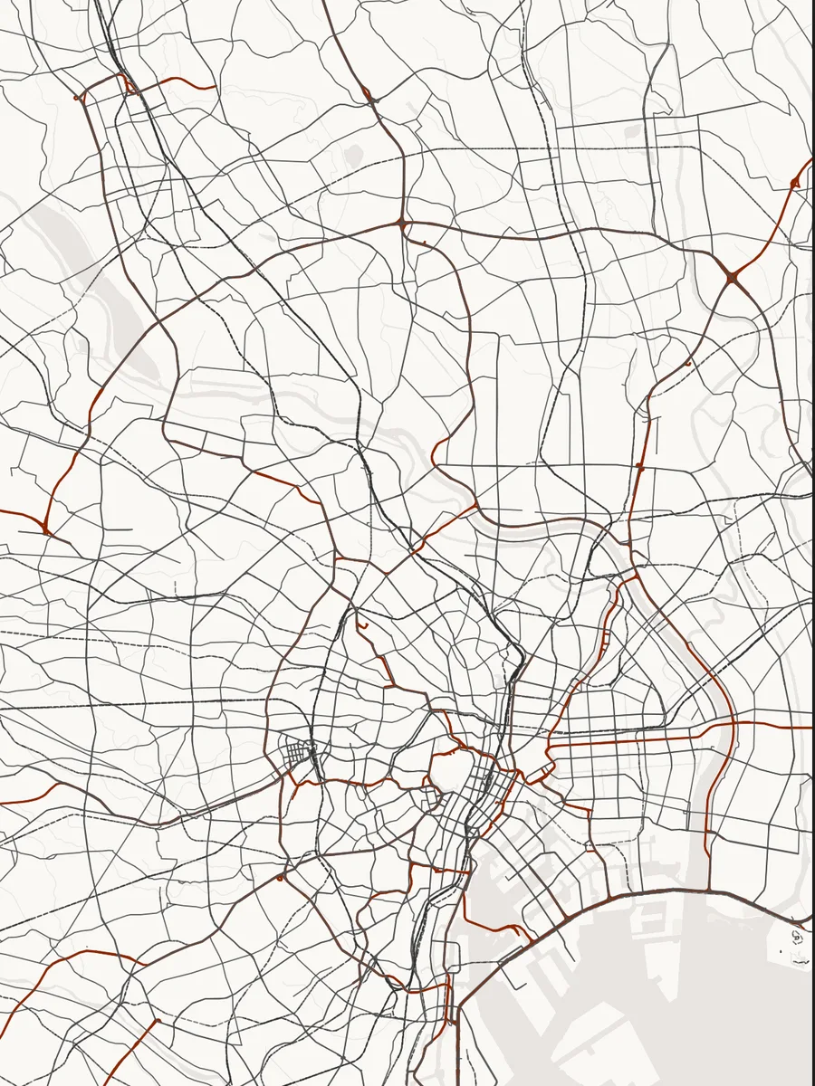 Tokyo, Map · Japanese Ink